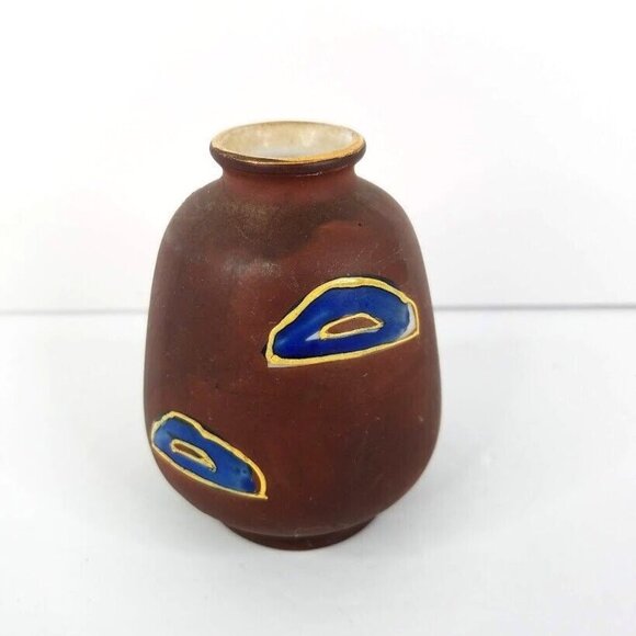 Satsuma Moriage Vase Porcelain 3" Miniature Hand Painted Made in Japan Vintage - Picture 2 of 5